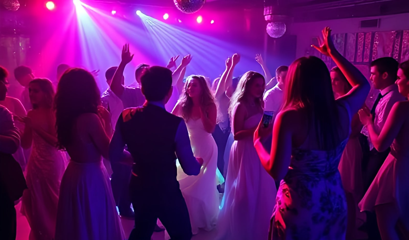 Girl dancing at a school disco