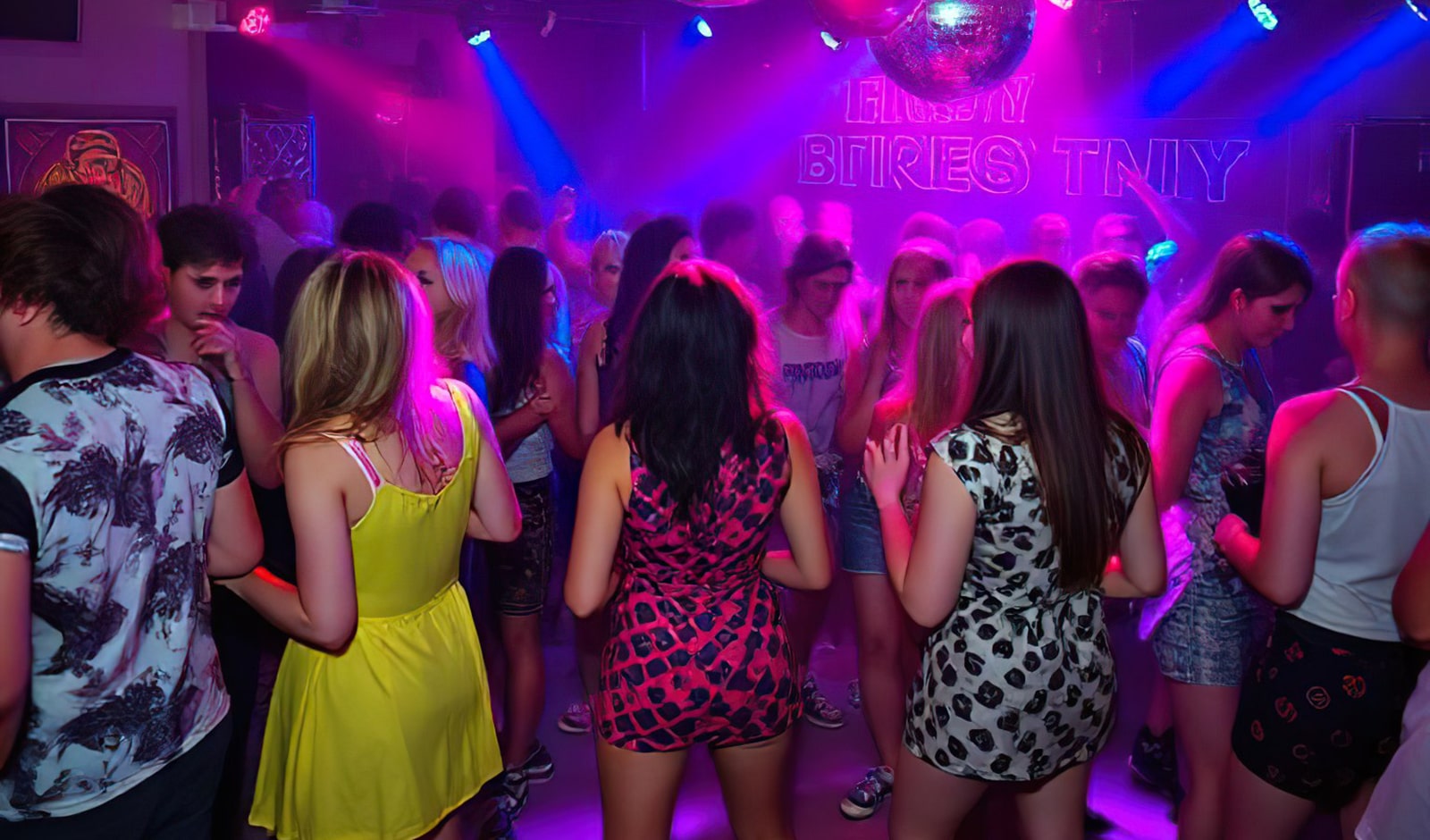 Girl dancing at a school disco