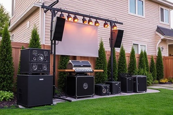 PA setup outside a house