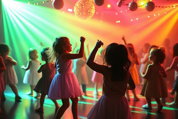 Children dancing at a childrens disco