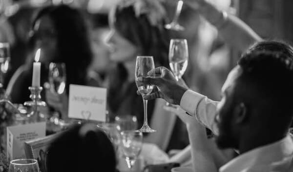 Guests dancing at a wedding disco