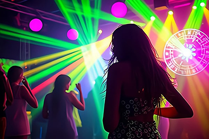 Themed Neon Party with vibrant lights and decorations